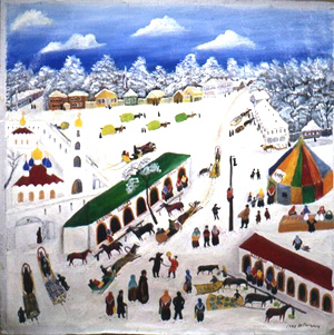 Зимняя ярмарка в Киржаче. Современный рисунок