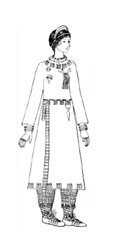 Женский погребальный костюм племени Мурома